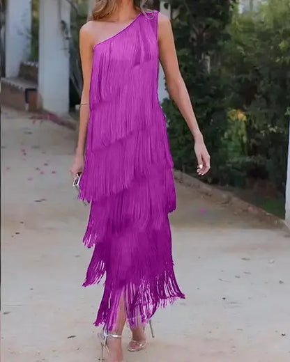 Vestido Flamenco Elegante con Flecos