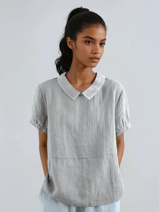Blusa Mujer Algodón Manga Corta Estilo Verano - Vestiria