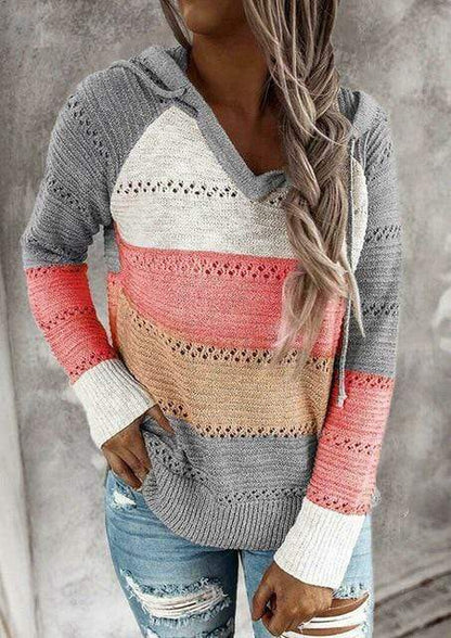 Sudadera mujer rayas cuello alto elegante