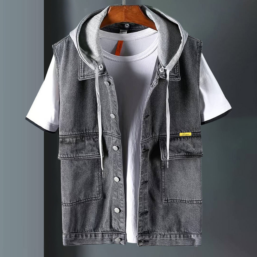 Chaquetón Azul con Capucha Moda