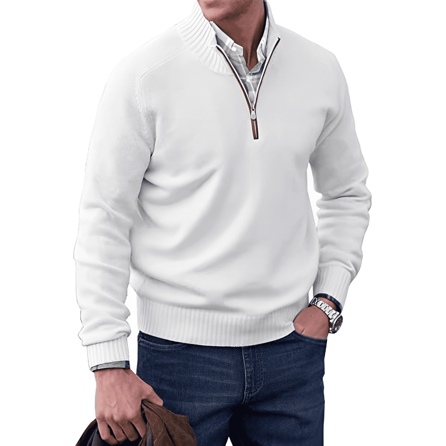 Jersey de hombre suave y cálido de pura lana