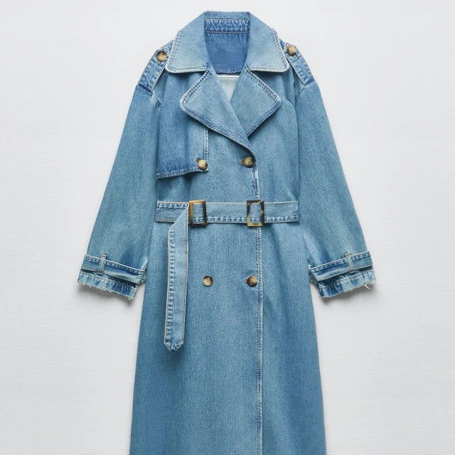 Abrigo Trench Mujer Invierno Cinturón Largo - Vestiria