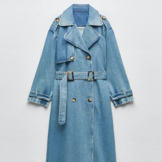 Abrigo Trench Mujer Invierno Cinturón Largo - Vestiria