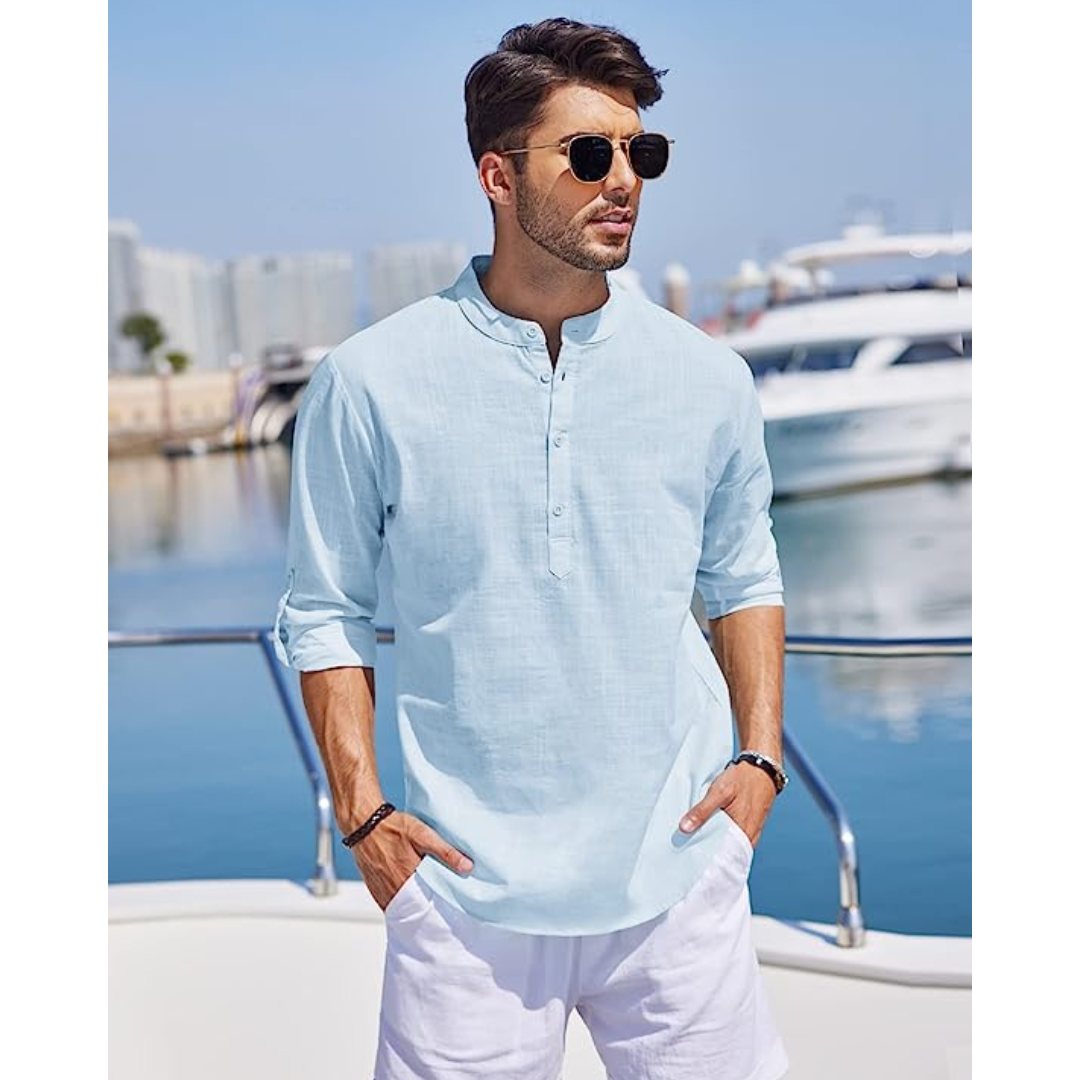Camisa Lino Clásica Manga Corta - Vestiria
