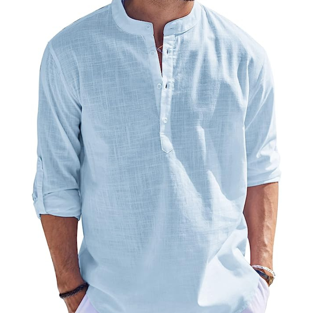 Camisa Lino Clásica Manga Corta