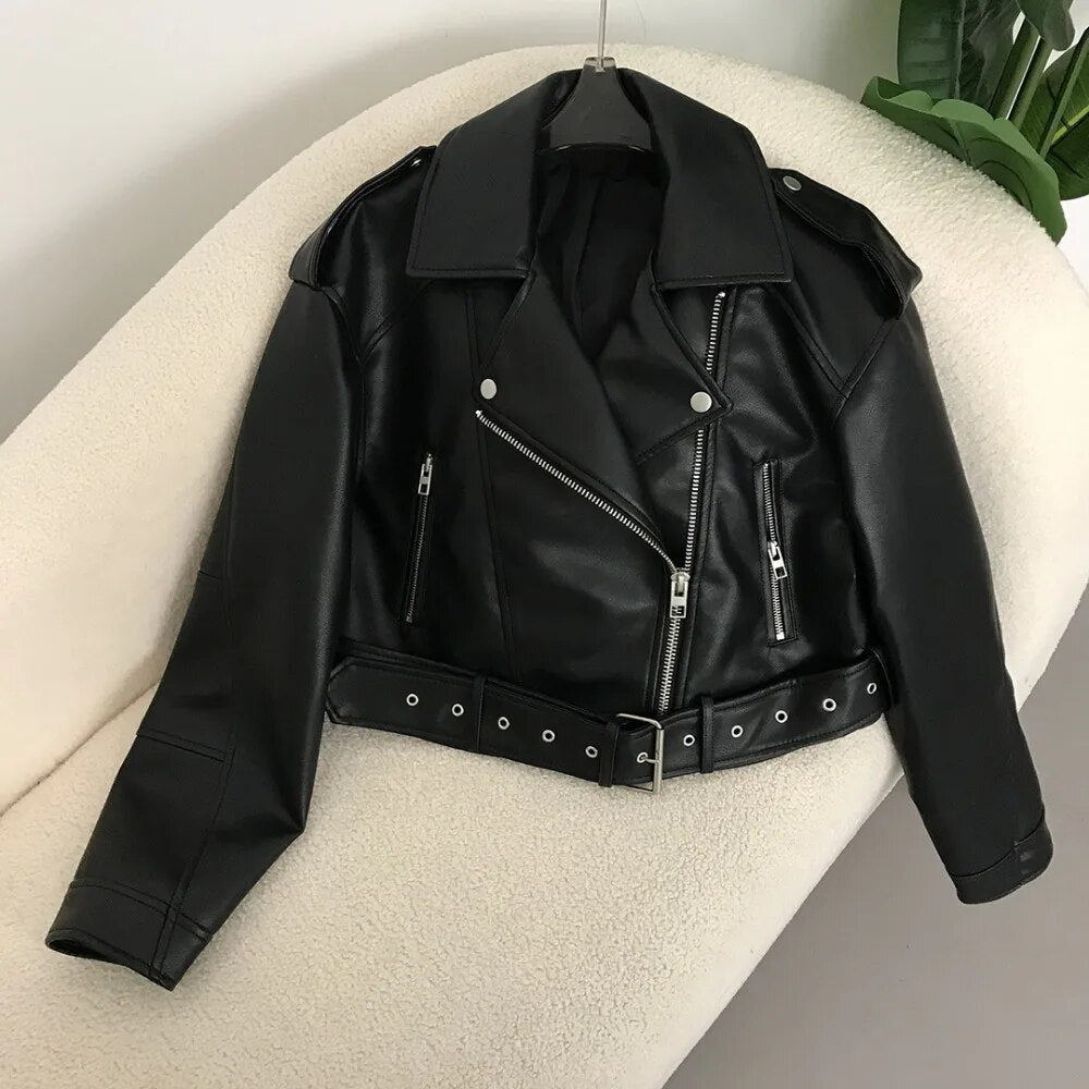 Chaqueta Cuero Primavera Estilo Clásico