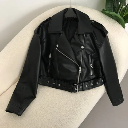 Chaqueta Cuero Primavera Estilo Clásico