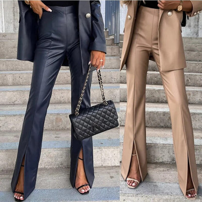 Pantalones Cuero Estilo Clásico - Vestiria