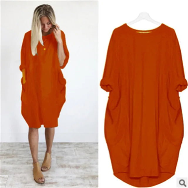 Vestido Corto Amplio Comodidad Relajada