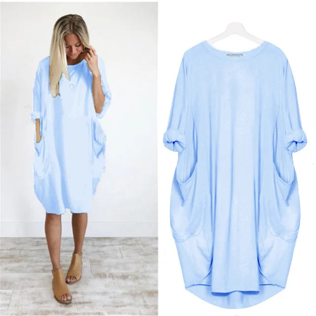 Vestido Corto Amplio Comodidad Relajada