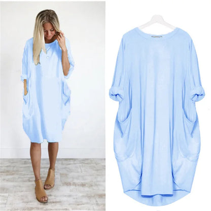 Vestido Corto Amplio Comodidad Relajada