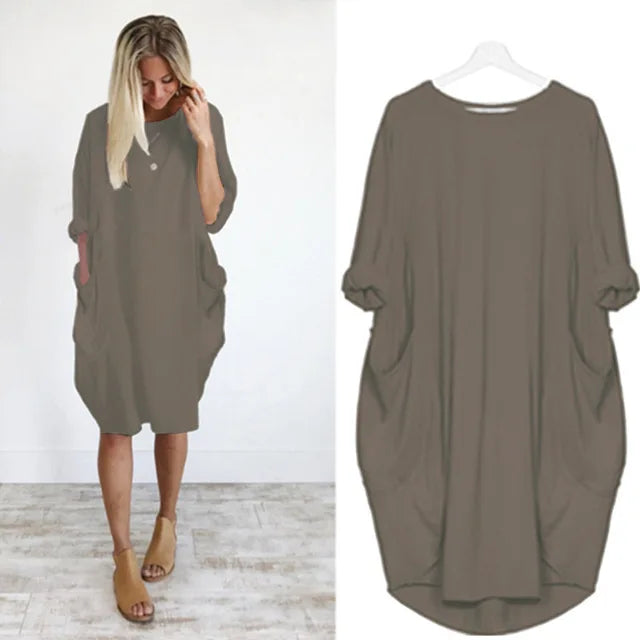 Vestido Corto Amplio Comodidad Relajada