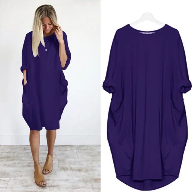 Vestido Corto Amplio Comodidad Relajada