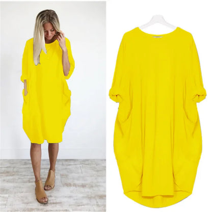 Vestido Corto Amplio Comodidad Relajada