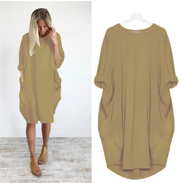 Vestido Corto Amplio Comodidad Relajada