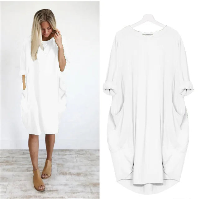 Vestido Corto Amplio Comodidad Relajada