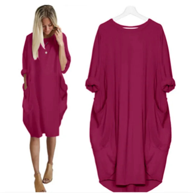 Vestido Corto Amplio Comodidad Relajada