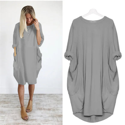 Vestido Corto Amplio Comodidad Relajada