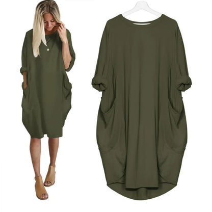 Vestido Corto Amplio Comodidad Relajada