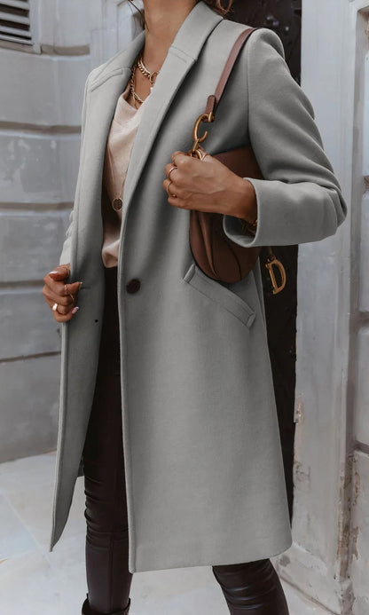 Abrigo Mujer Largo Elegante Invierno