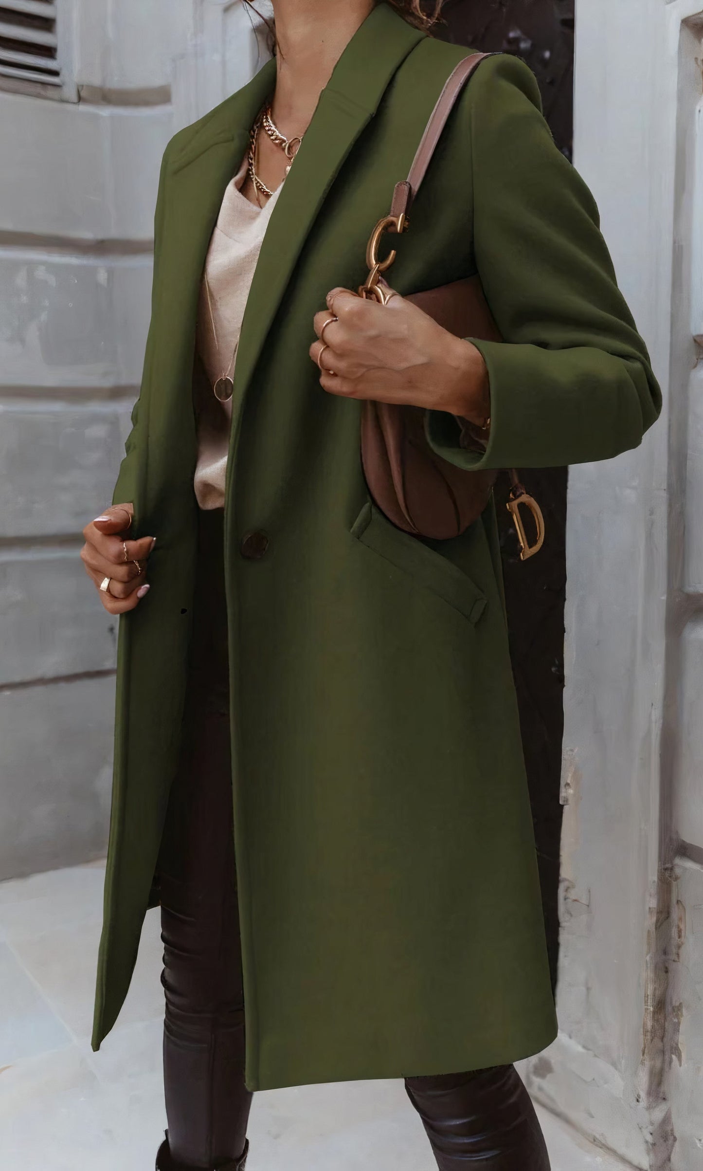 Abrigo Mujer Largo Elegante Invierno