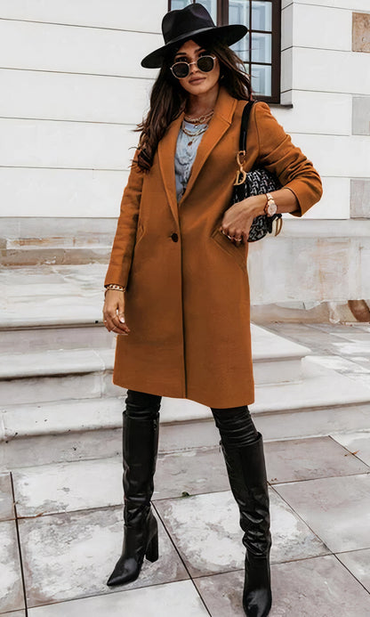 Abrigo Mujer Largo Elegante Invierno