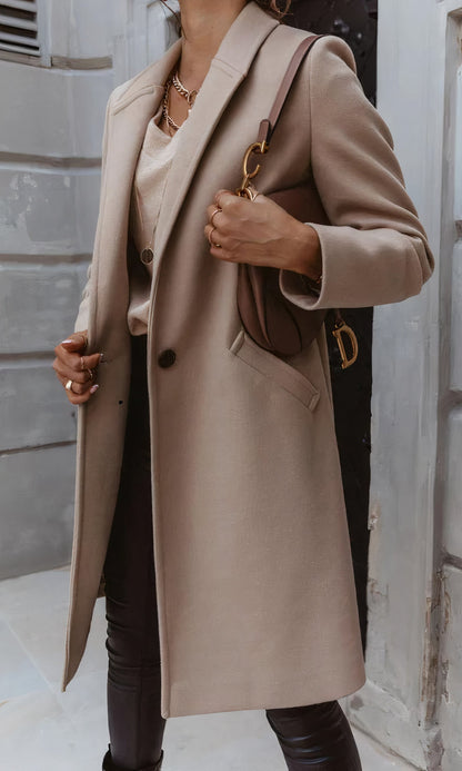 Abrigo Mujer Largo Elegante Invierno
