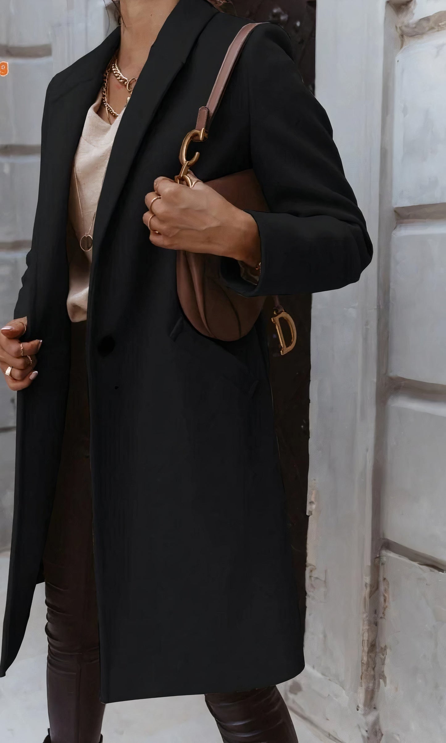 Abrigo Mujer Largo Elegante Invierno