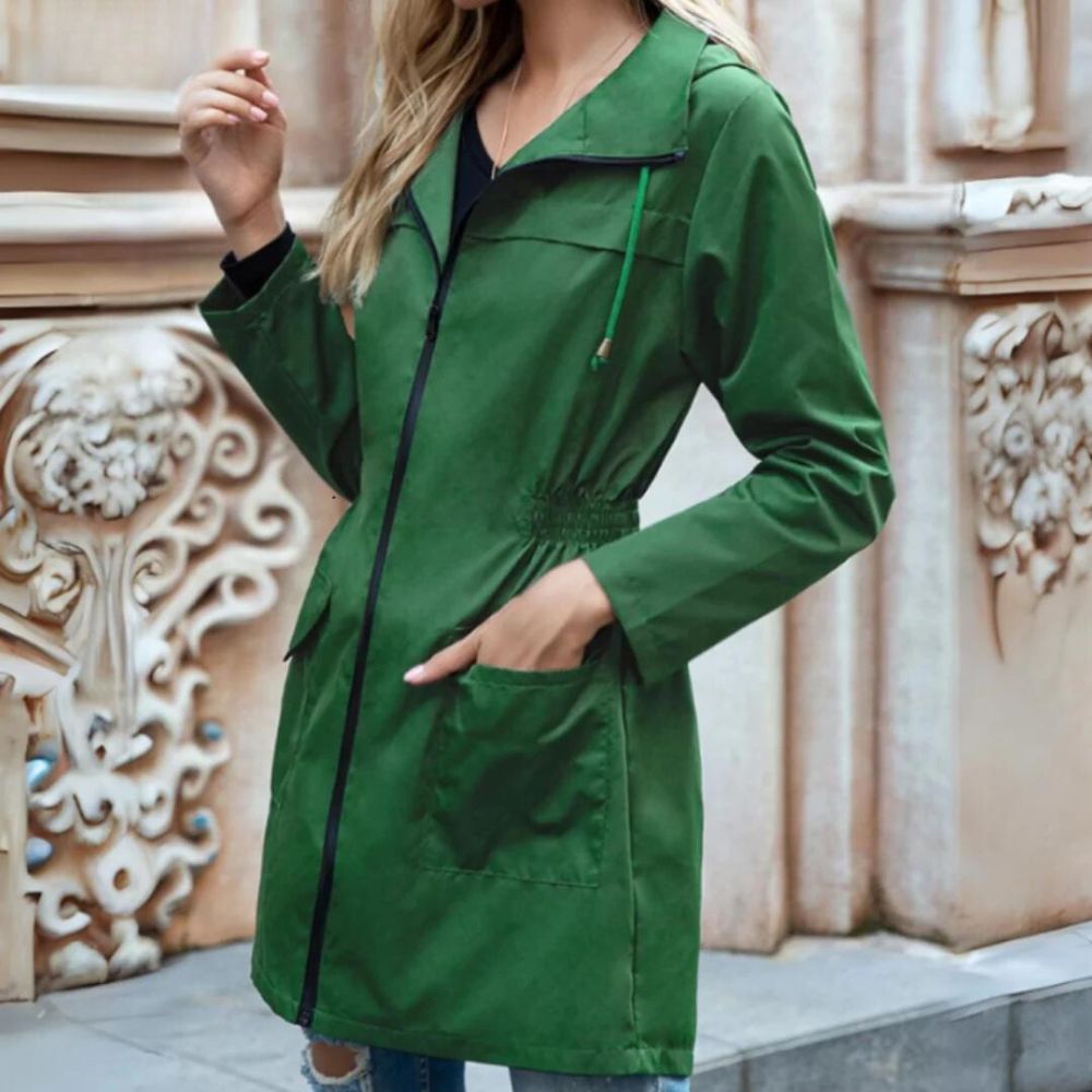 Abrigo Impermeable Mujer Estilo Londinense