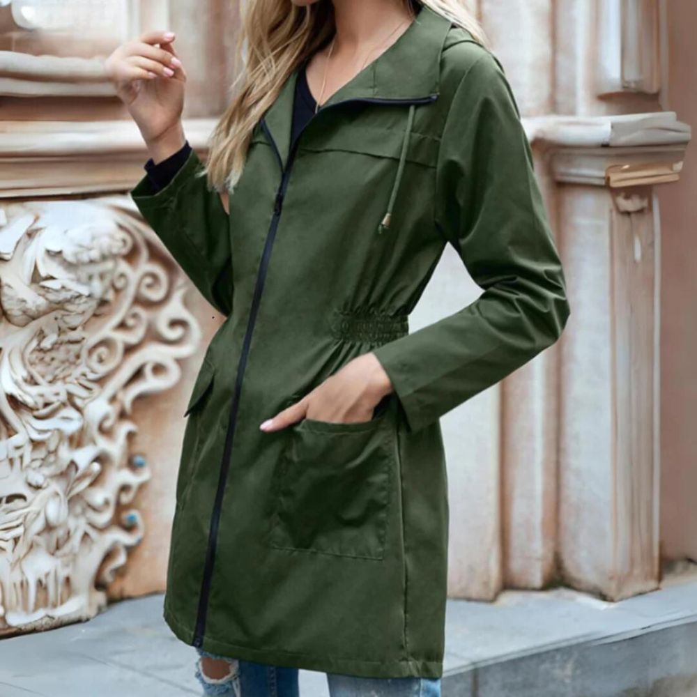 Abrigo Impermeable Mujer Estilo Londinense