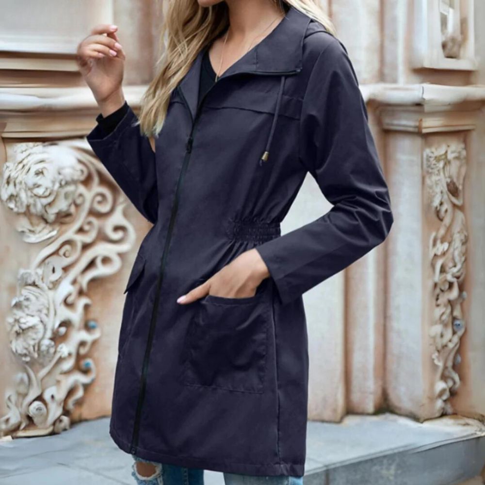 Abrigo Impermeable Mujer Estilo Londinense