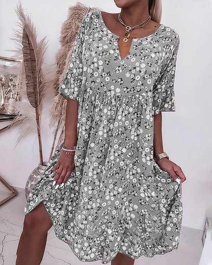 Vestido de flores manga corta