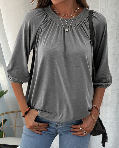 Blusa Mujer Elegante Manga Corta