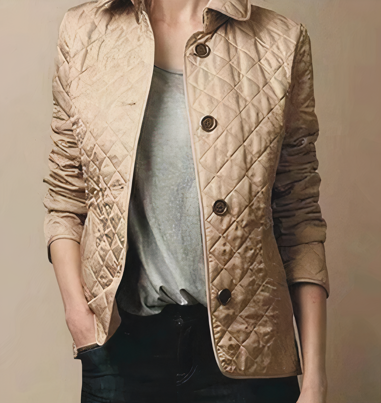 Chaqueta Mujer Algodón Suave Elegante