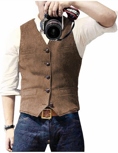 Chaleco Cuero Hombre Clásico