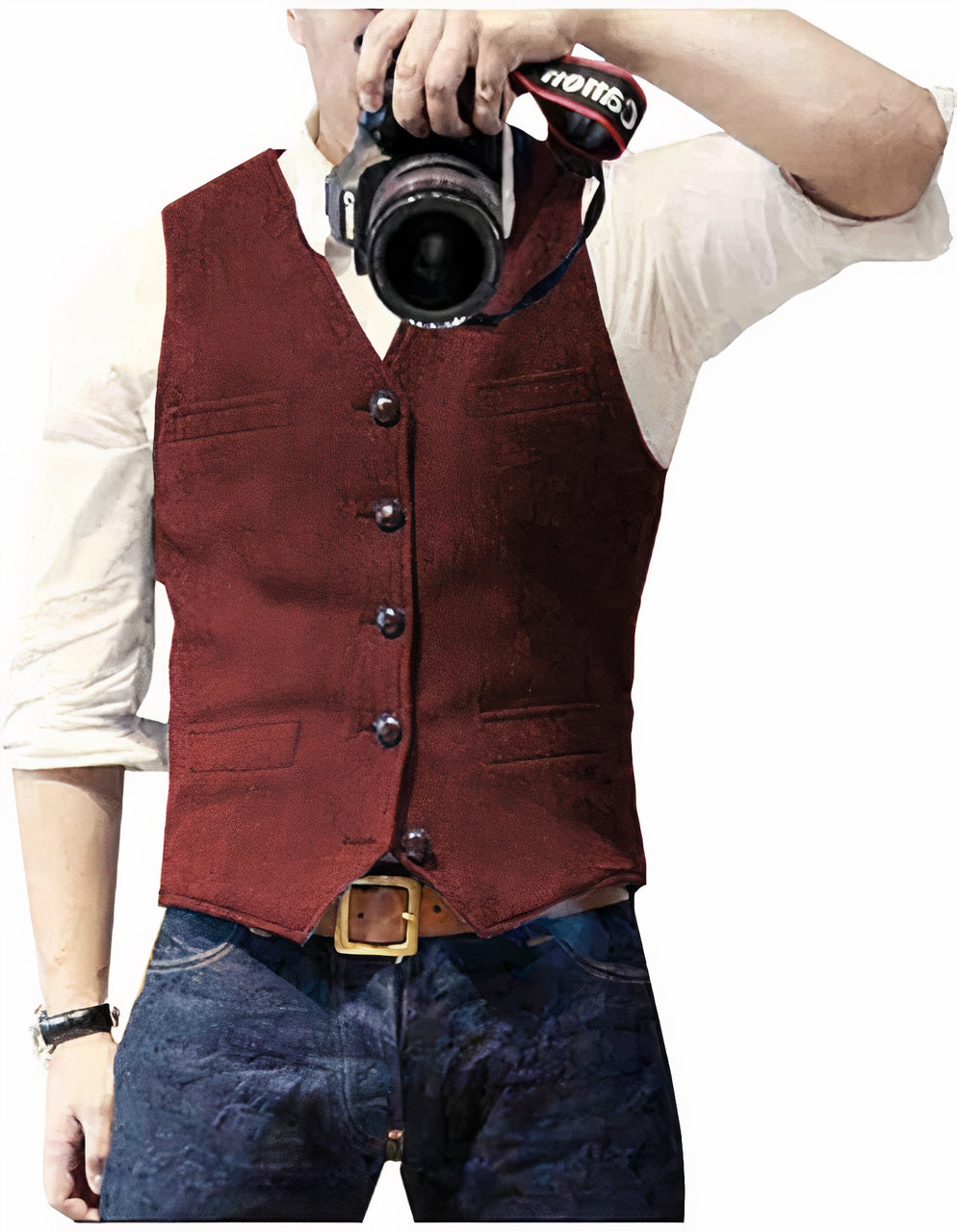 Chaleco Cuero Hombre Clásico