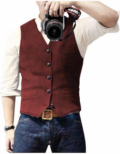 Chaleco Cuero Hombre Clásico