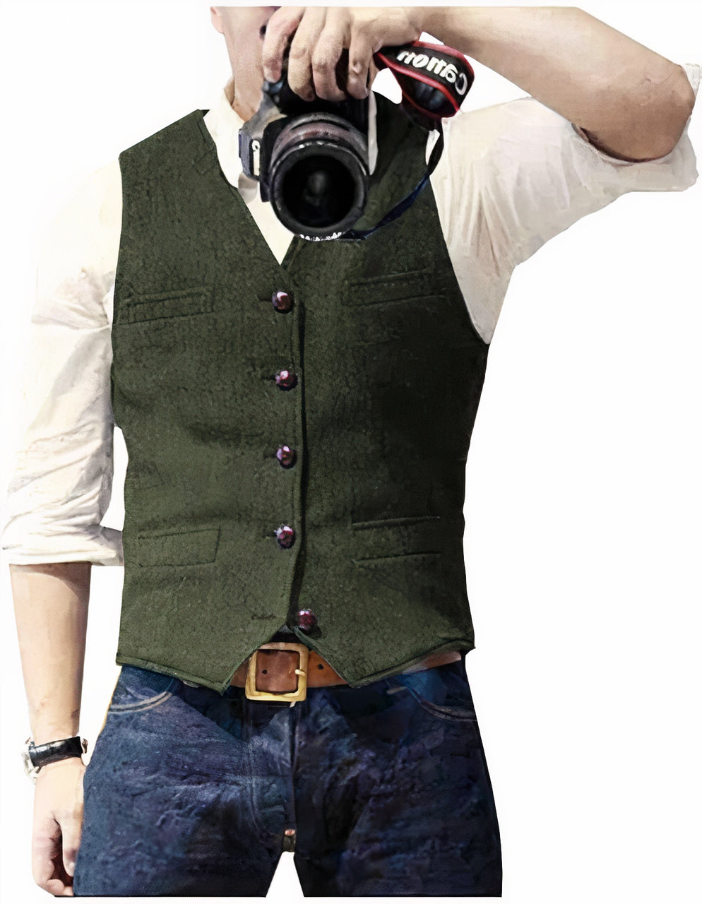 Chaleco Cuero Hombre Clásico