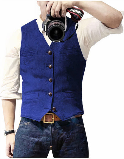 Chaleco Cuero Hombre Clásico