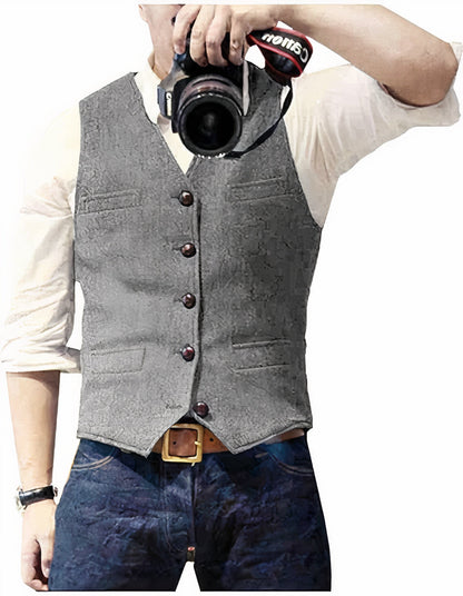 Chaleco Cuero Hombre Clásico