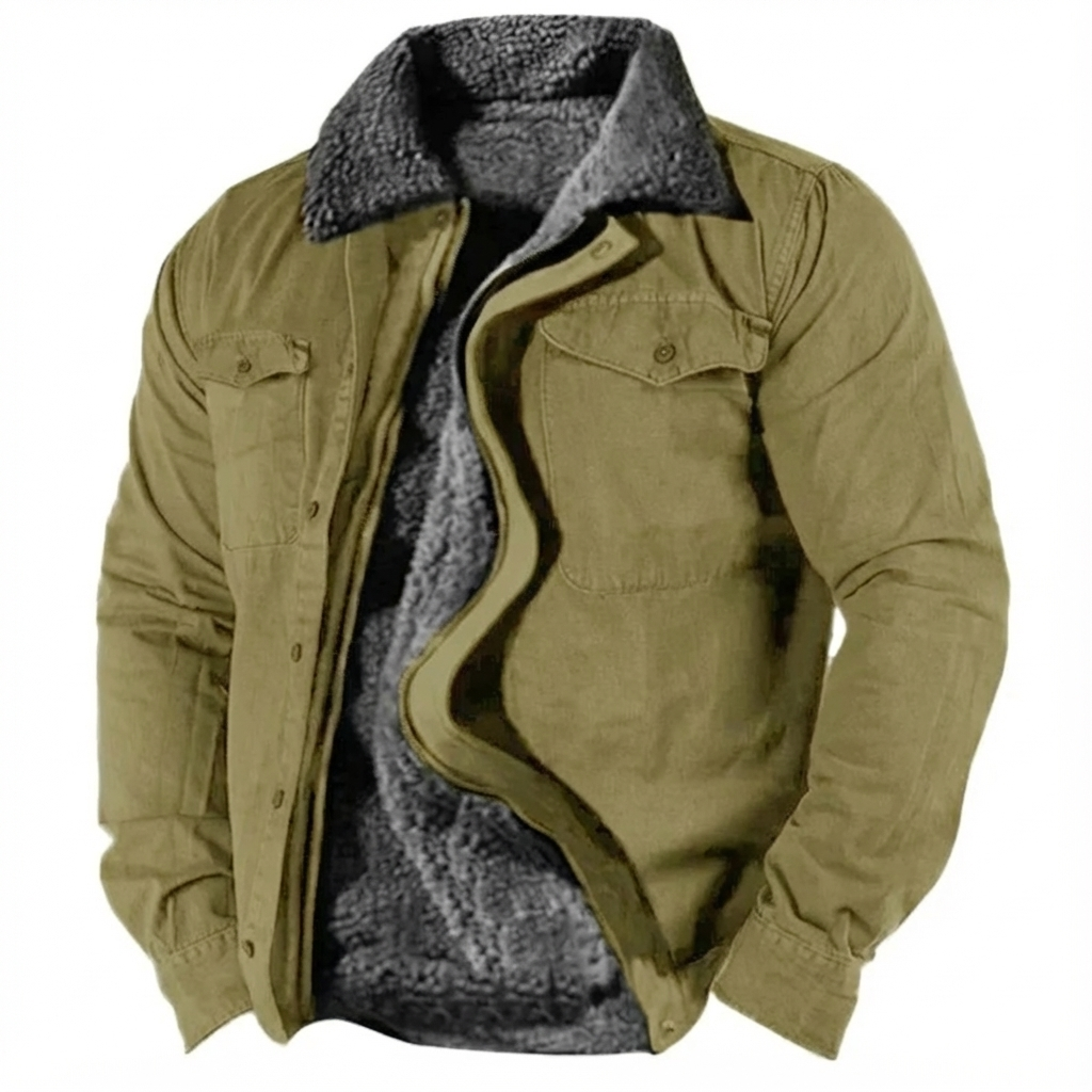 Chaqueta Hombre Abrigo Sherpa Cálido