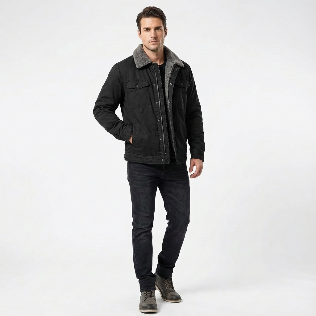 Chaqueta Hombre Abrigo Sherpa Cálido - Clara Moda