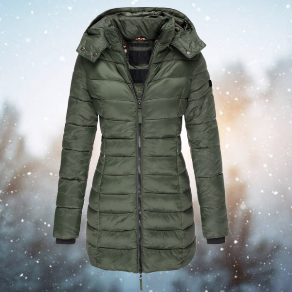 Chaqueta Invierno Acolchada Mujer Capucha Abrigo Caliente