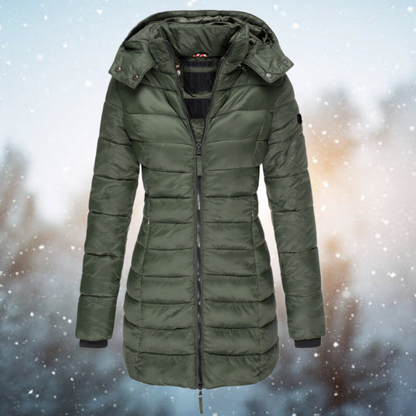 Chaqueta Invierno Acolchada Mujer Capucha Abrigo Caliente