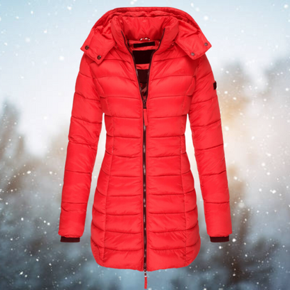 Chaqueta Invierno Acolchada Mujer Capucha Abrigo Caliente