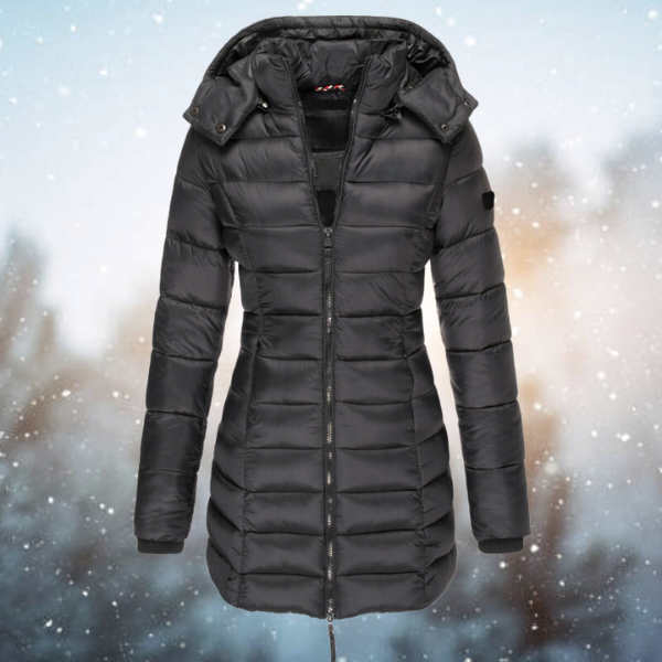Chaqueta Invierno Acolchada Mujer Capucha Abrigo Caliente