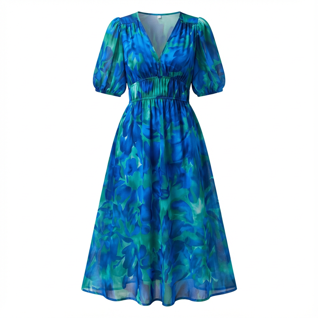 Vestido Mujer Floral Estilo Clásico