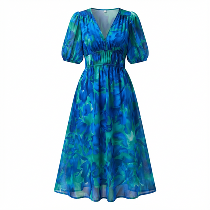 Vestido Mujer Floral Estilo Clásico