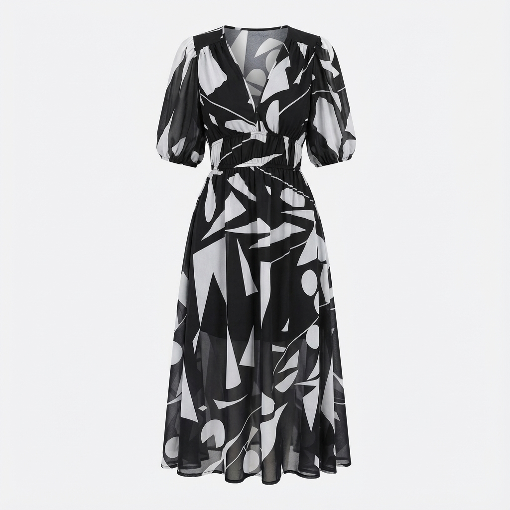 Vestido Mujer Floral Estilo Clásico
