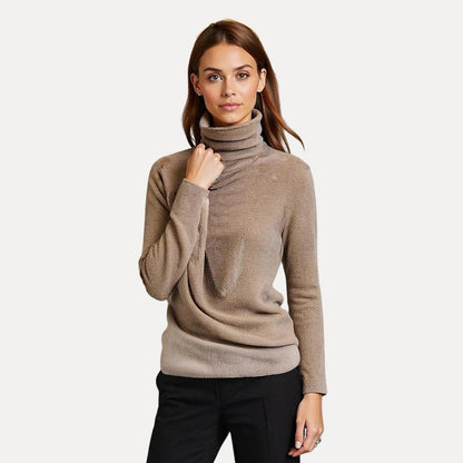 Jersey cuello alto mujer suave y cálido